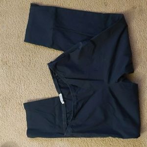 Eileen Fisher Dark Gray Stretch Waist Side Zip Straight Leg Dress Pants Size L